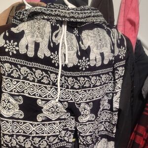 Elephant Print Black and White Joggers
